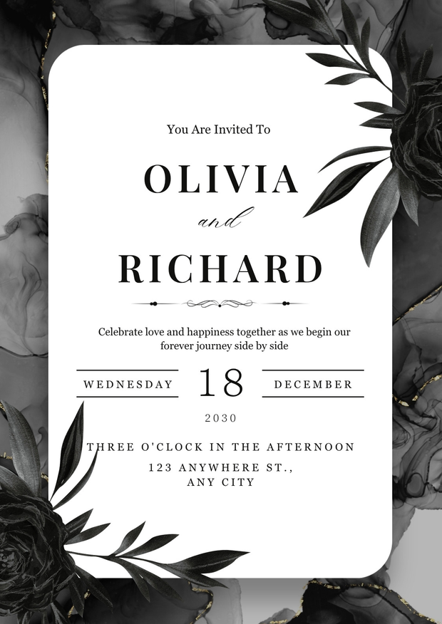 Black and White Wedding Invitations