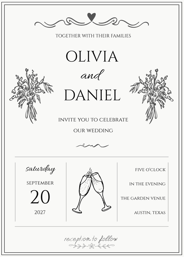 Black and White Wedding Invitations