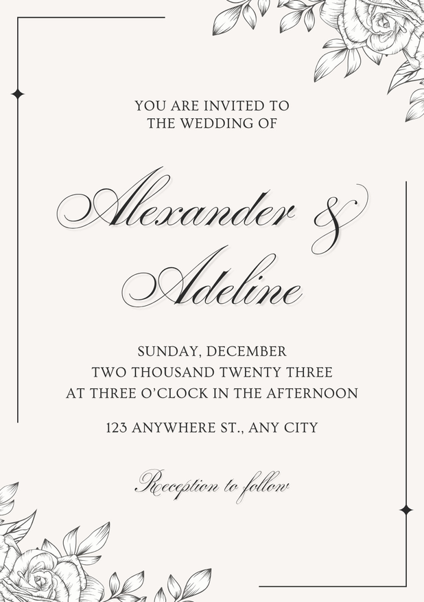 Black and White Wedding Invitations