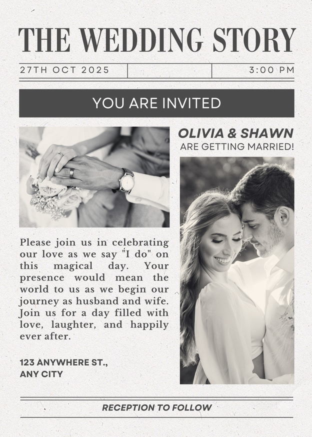 Black and White Wedding Invitations