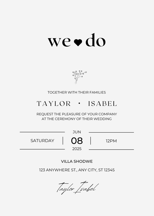 Black and White Wedding Invitations