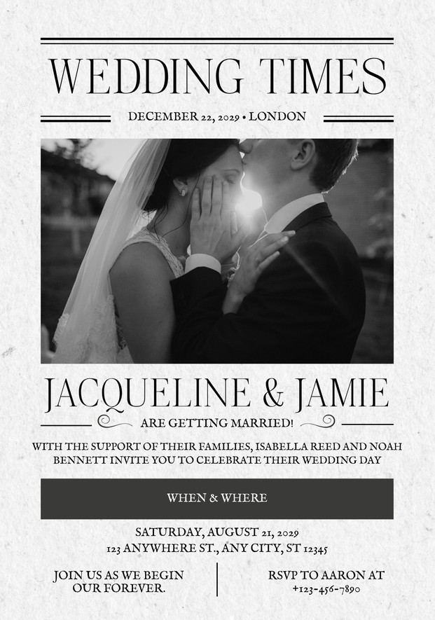 Black and White Wedding Invitations