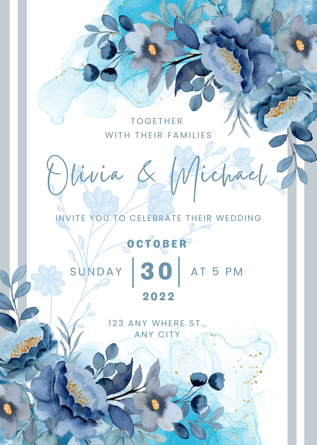 Blue Wedding Invitations