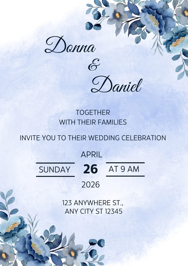 Blue Wedding Invitations