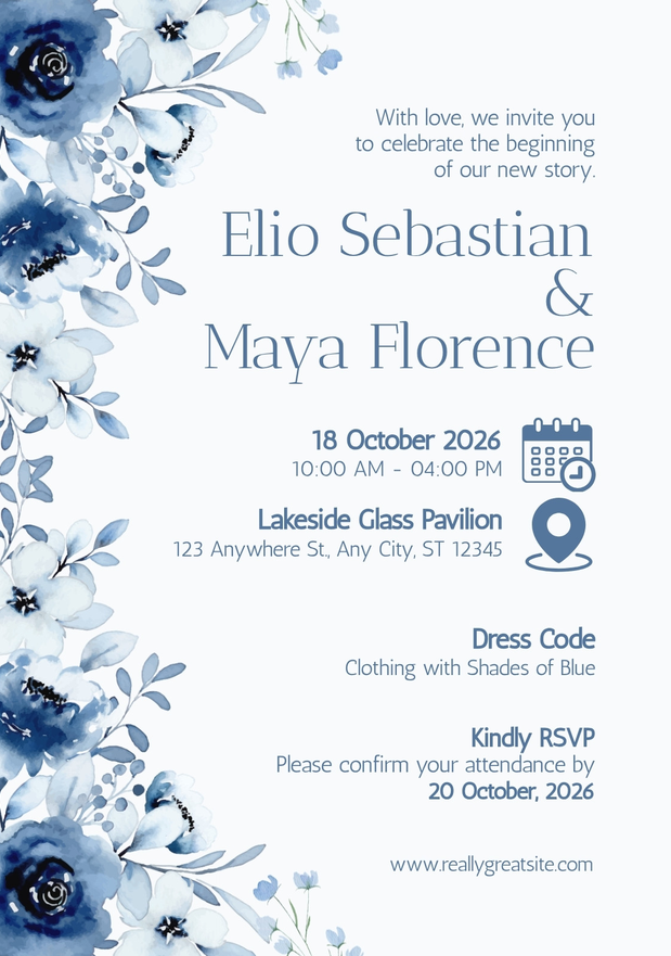 Blue Wedding Invitations