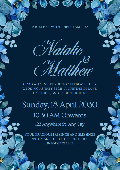 Blue Wedding Invitations