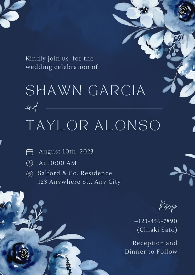 Blue Wedding Invitations
