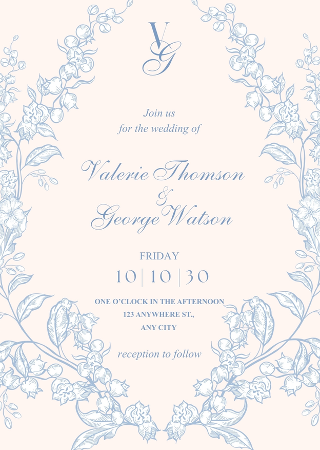 Blue Wedding Invitations