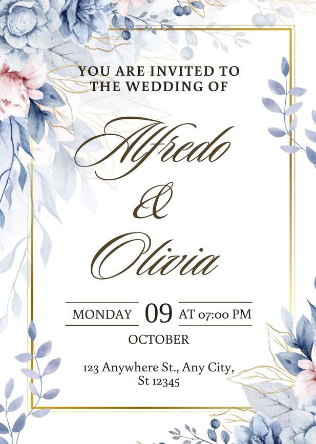 Blue Wedding Invitations