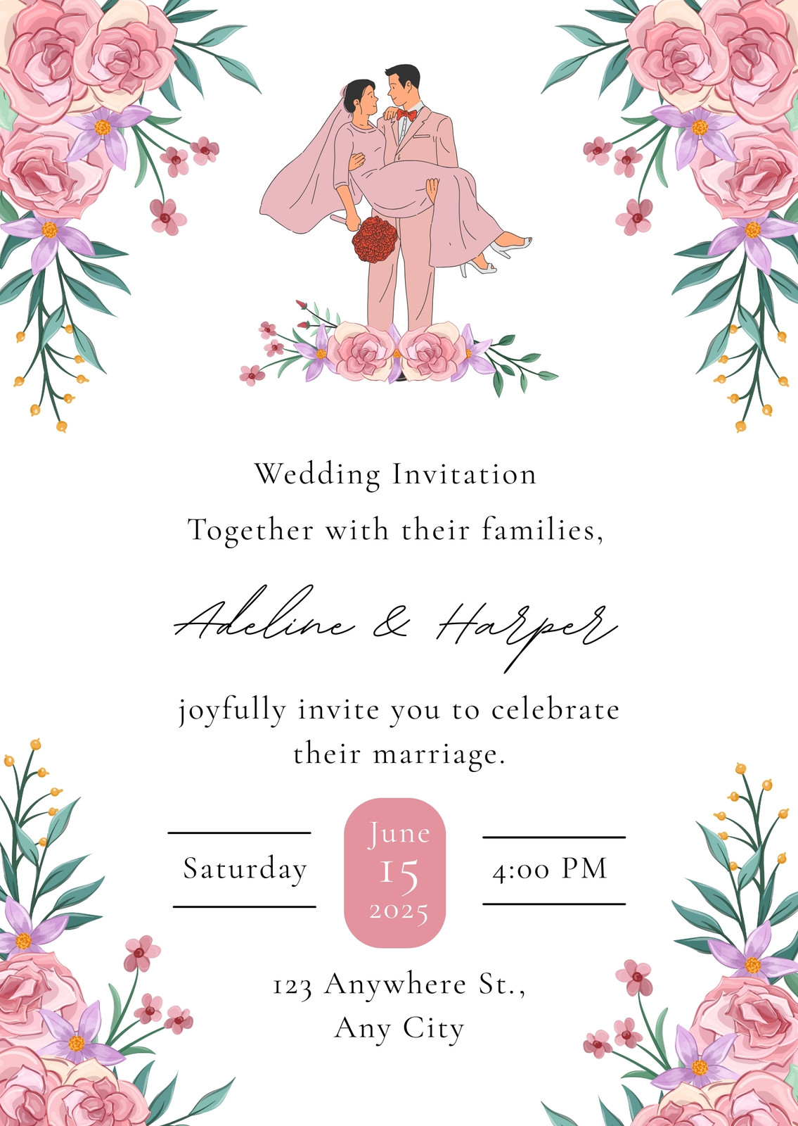 Blush Pink Wedding Invitations