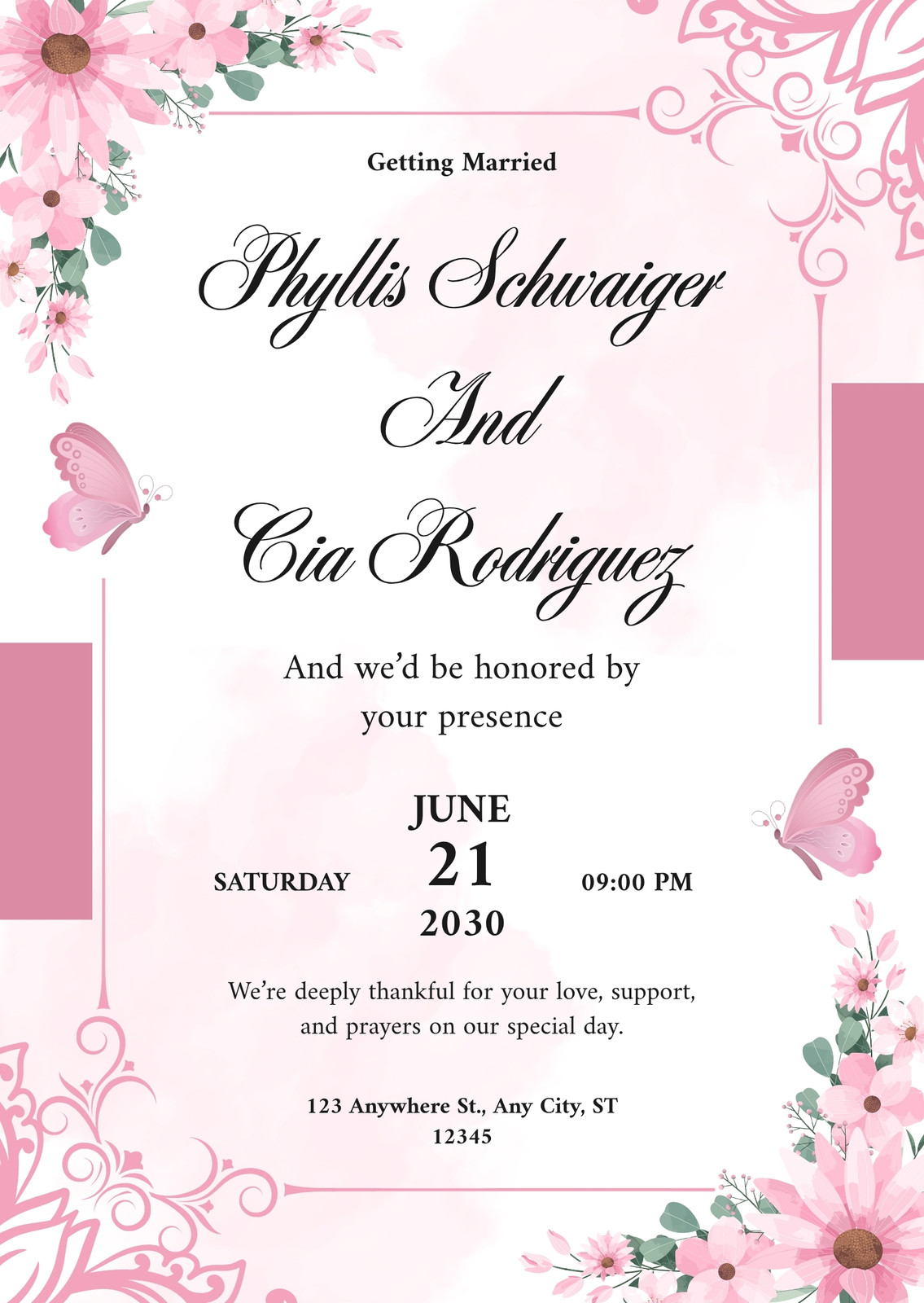 Blush Pink Wedding Invitations