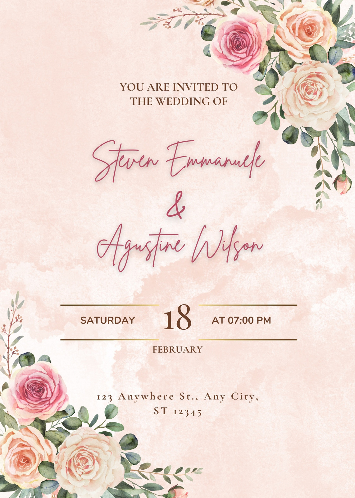 Blush Pink Wedding Invitations