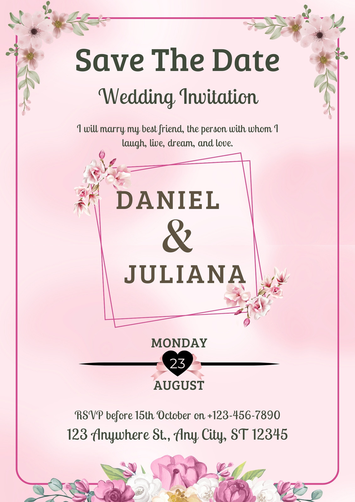 Blush Pink Wedding Invitations