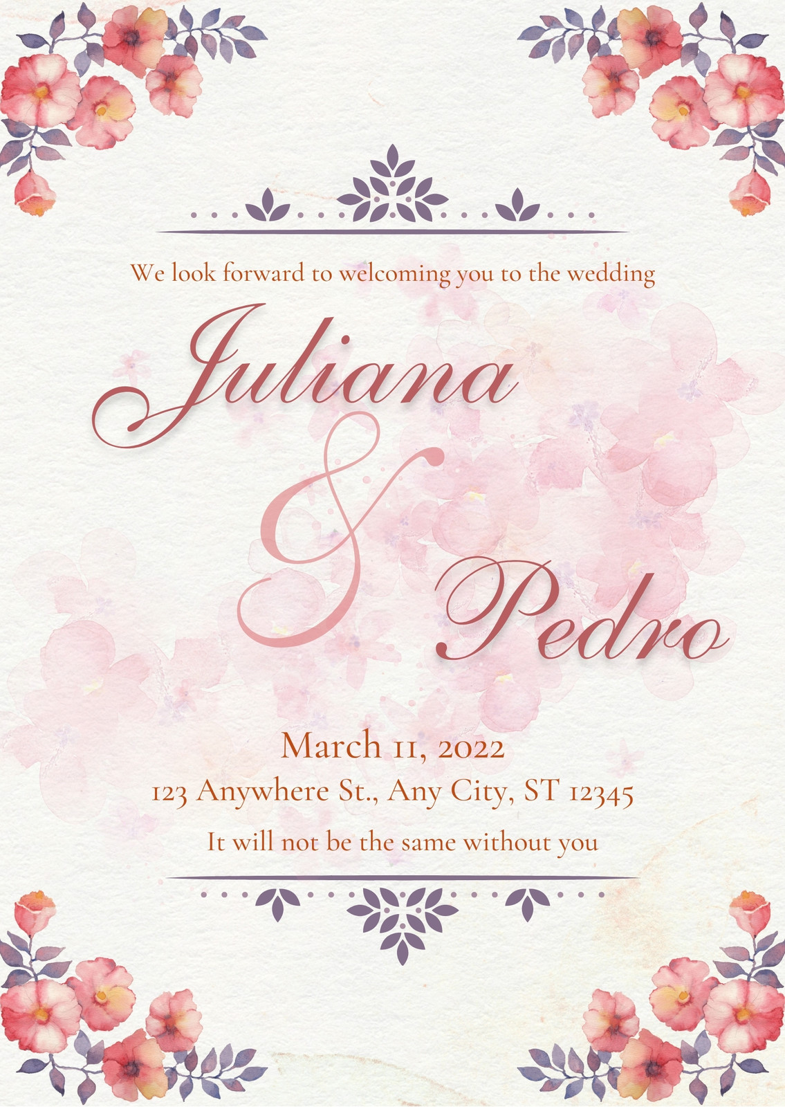 Blush Pink Wedding Invitations