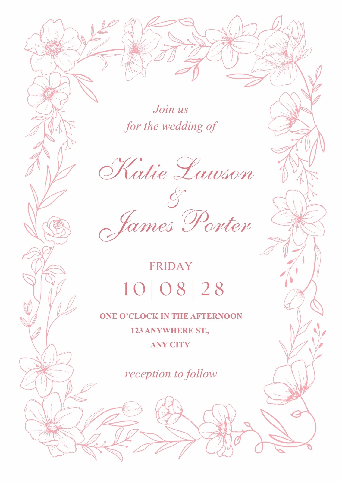 Blush Pink Wedding Invitations