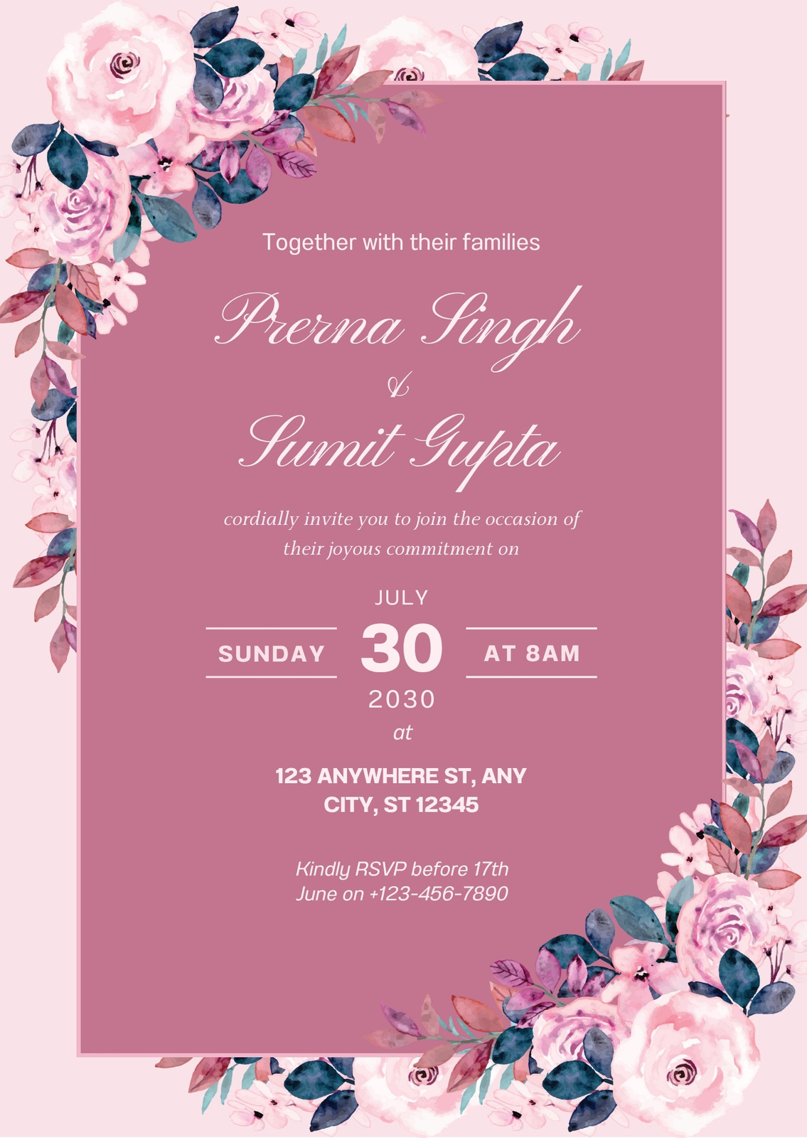Blush Pink Wedding Invitations