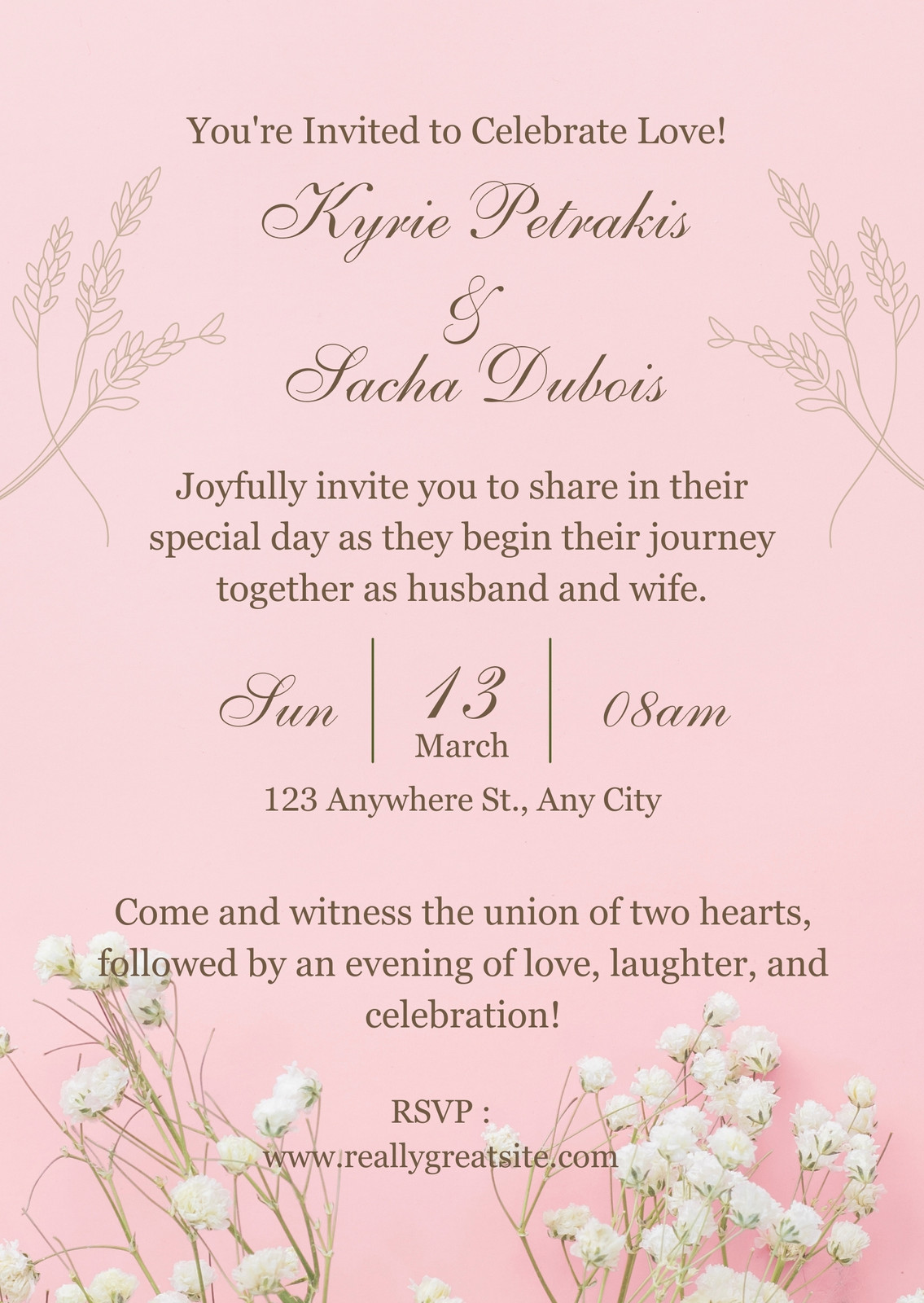 Blush Pink Wedding Invitations