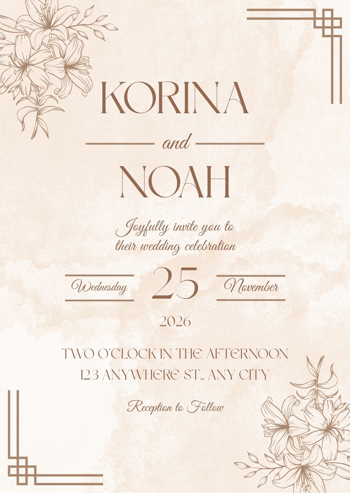 Brown Wedding Invitations