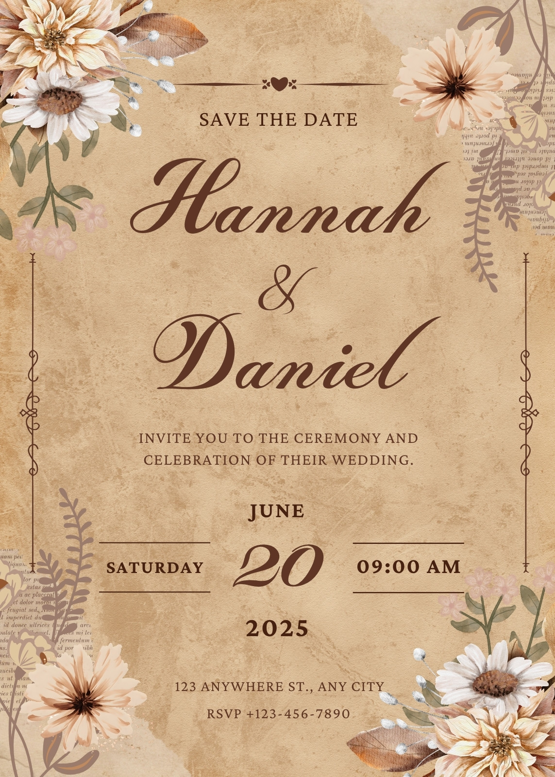 Brown Wedding Invitations