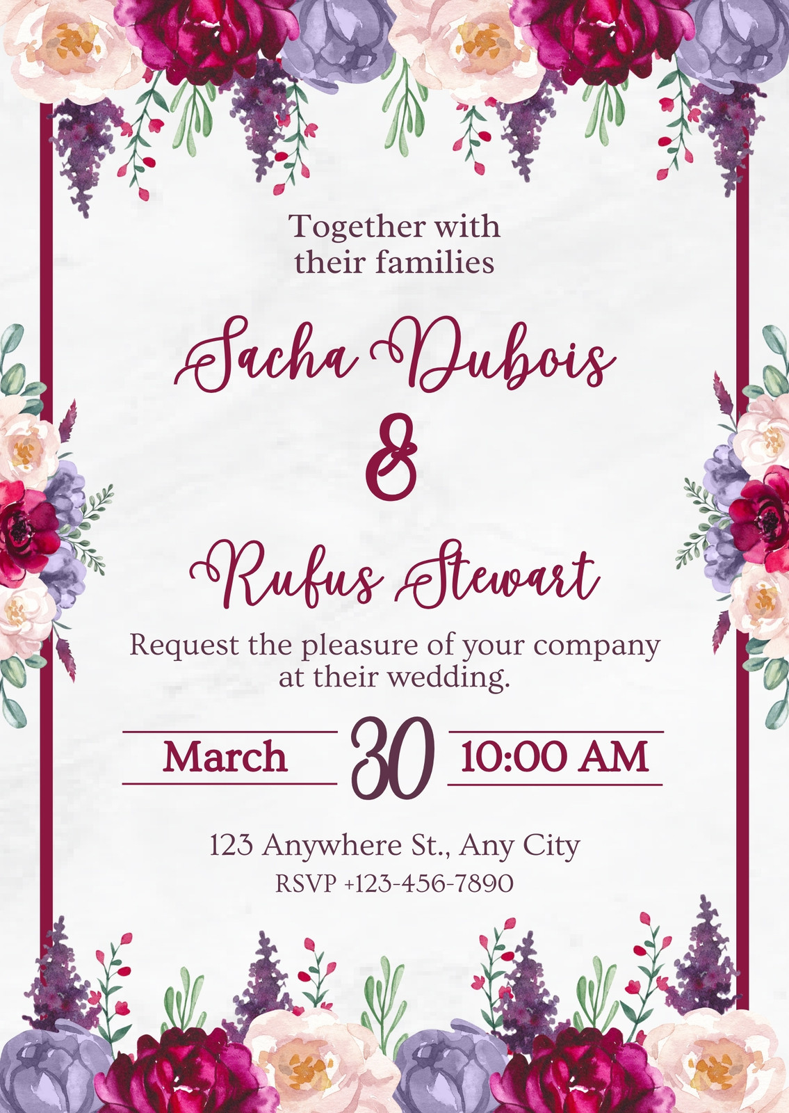 Burgndy Wedding Invitations