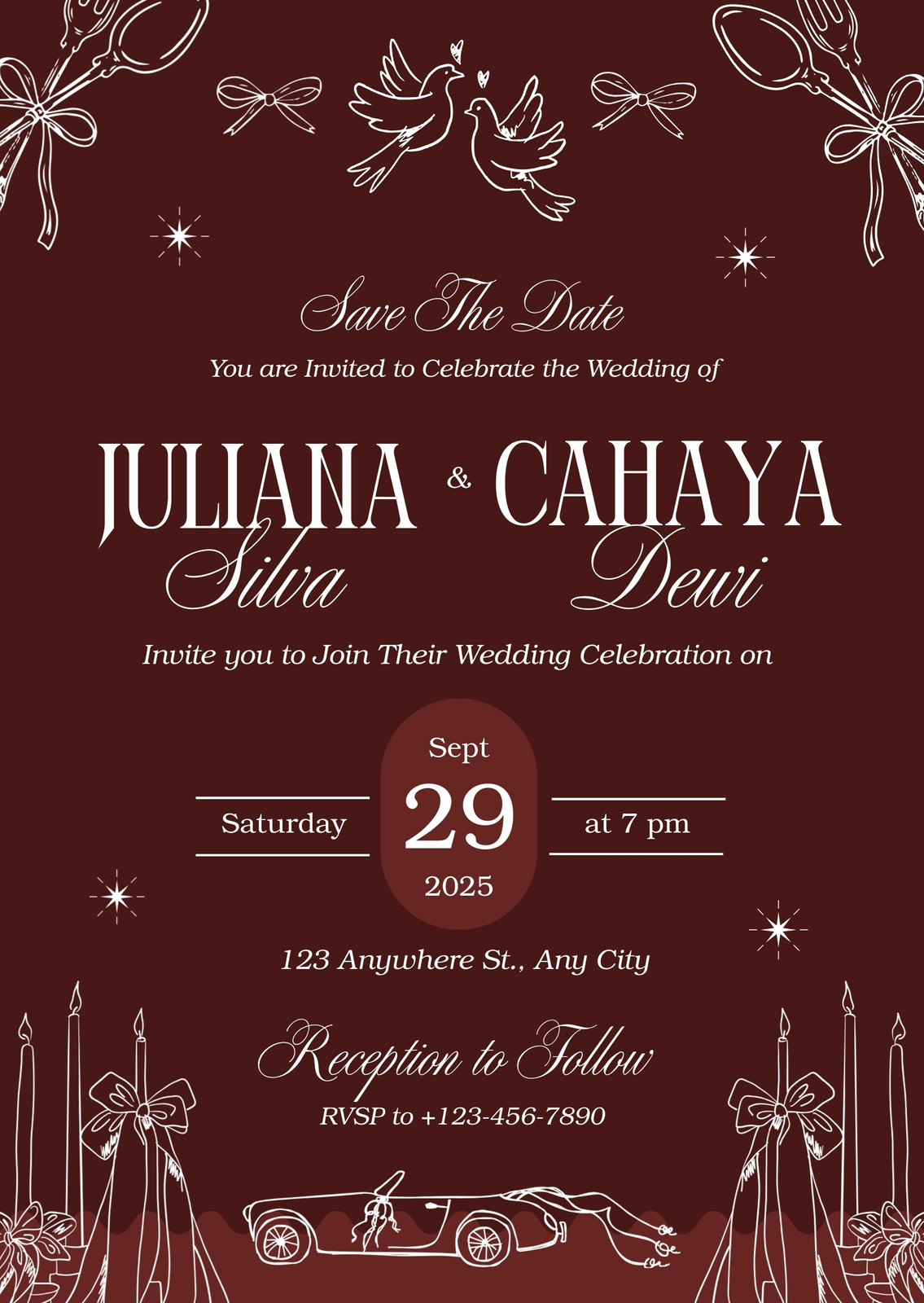 Burgndy Wedding Invitations