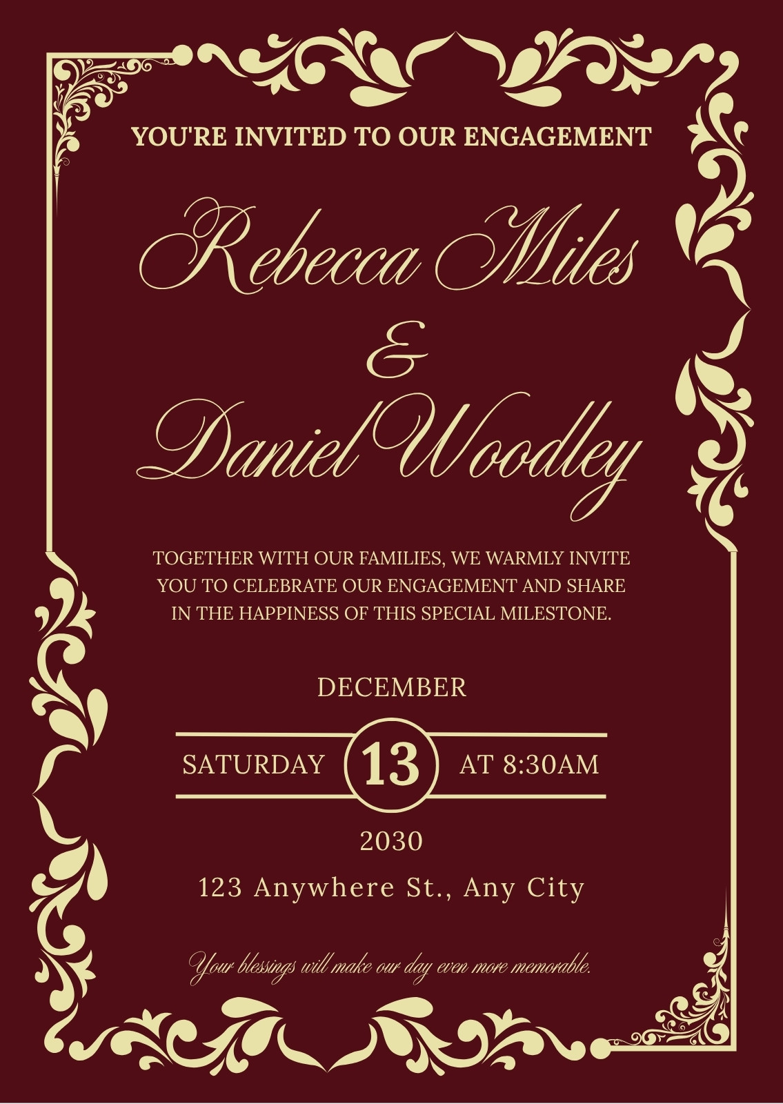 Burgndy Wedding Invitations