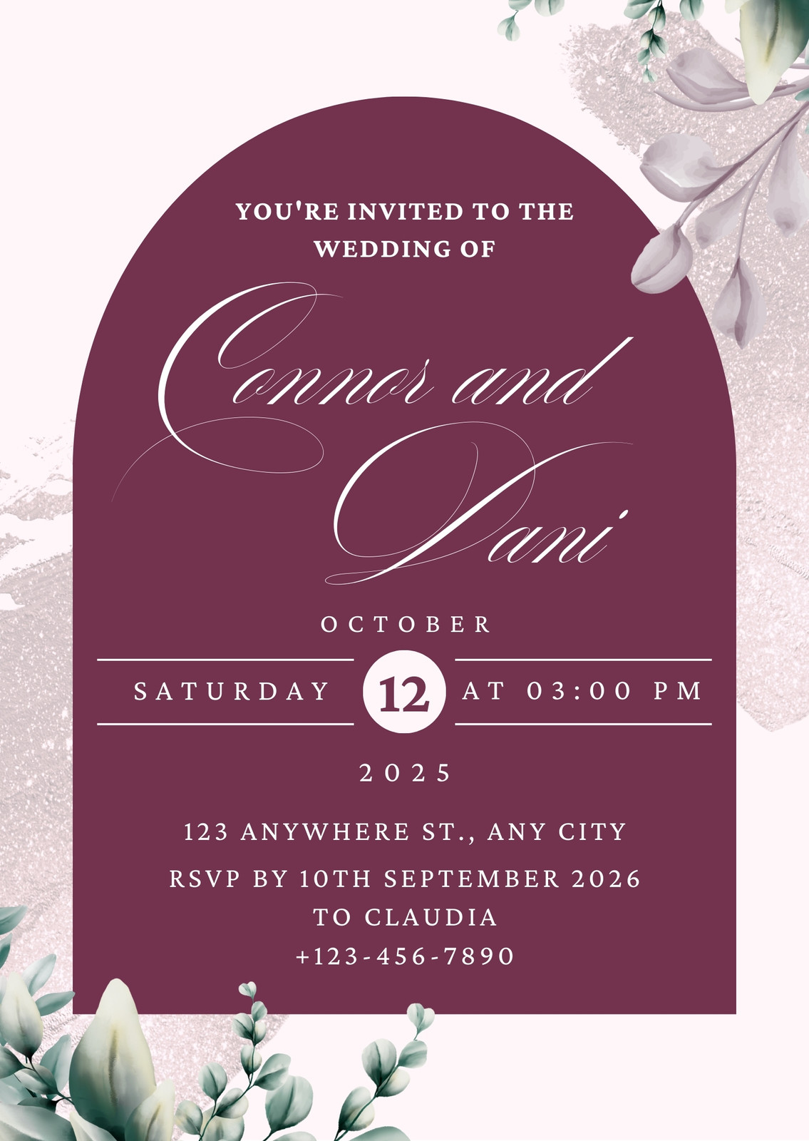 Burgndy Wedding Invitations