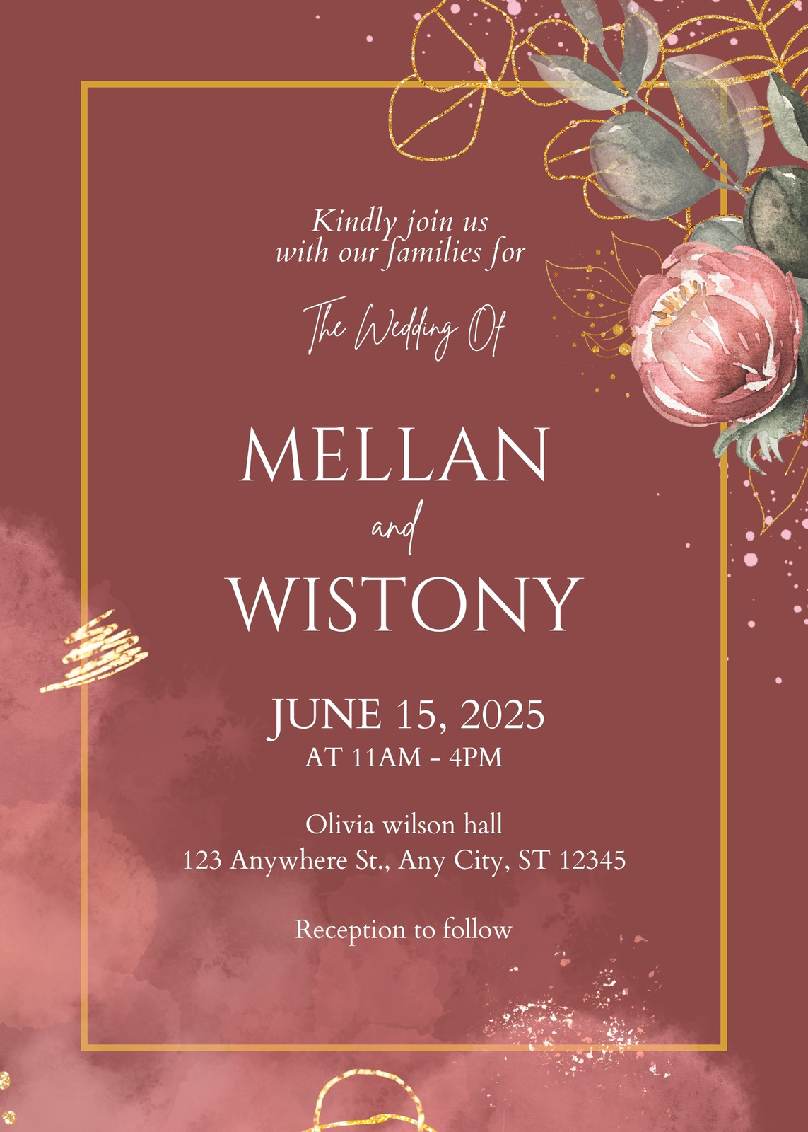 Burgndy Wedding Invitations