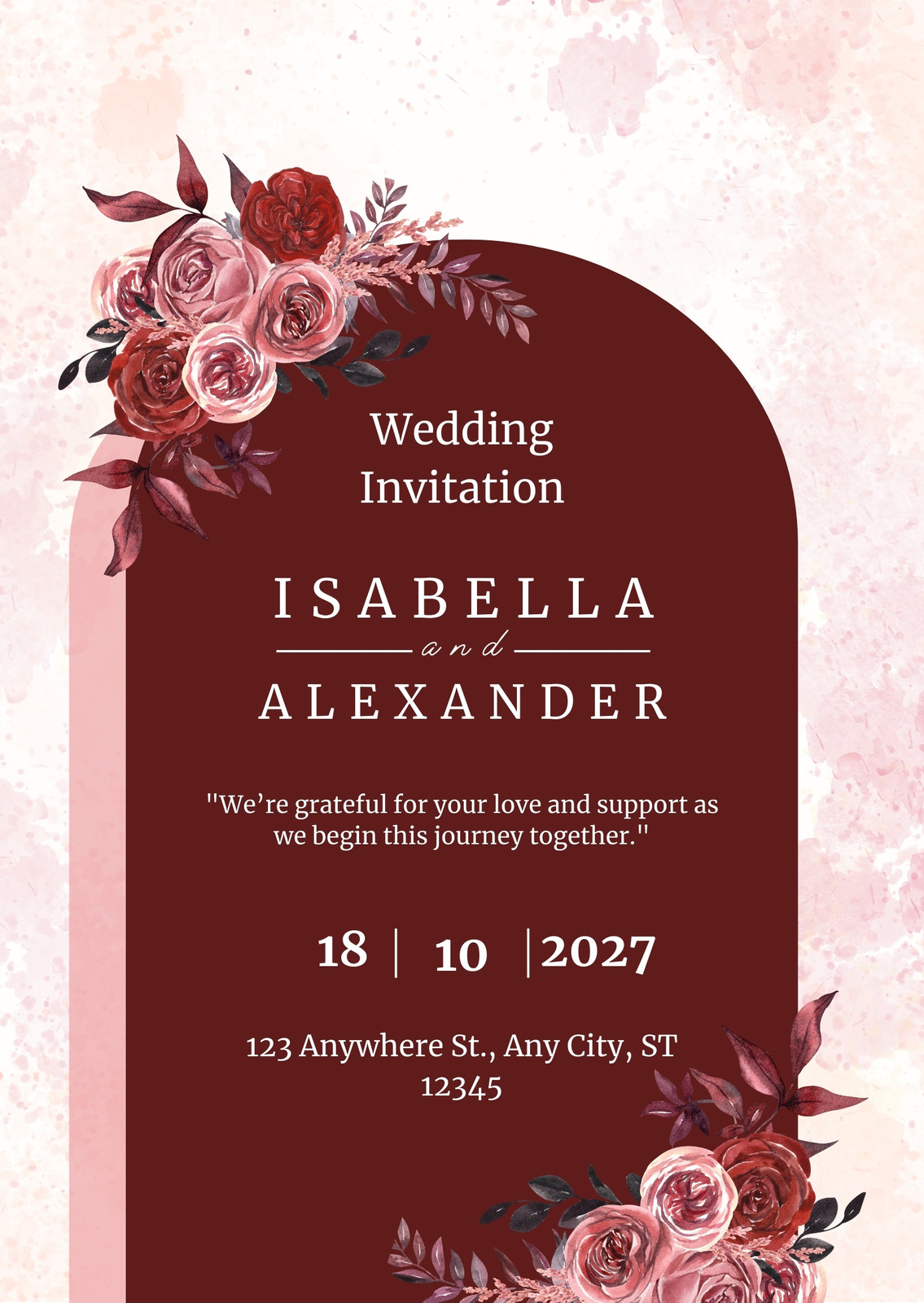 Burgndy Wedding Invitations