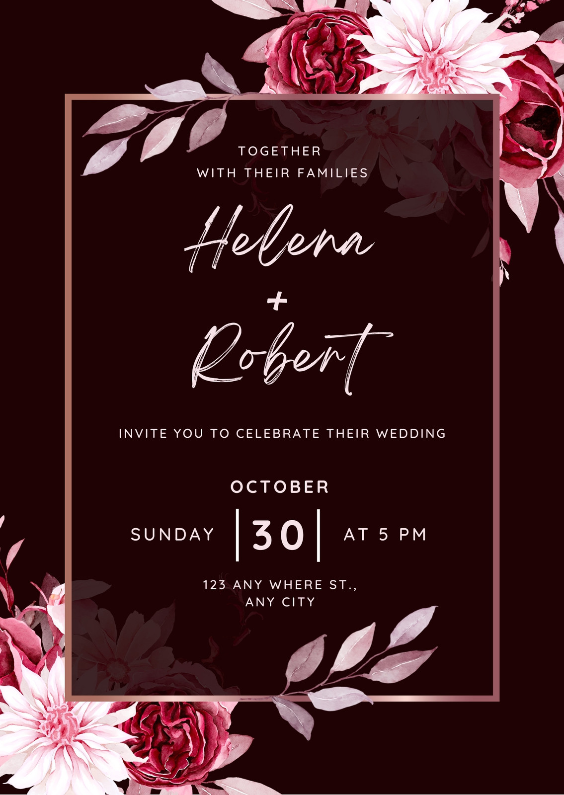 Burgndy Wedding Invitations