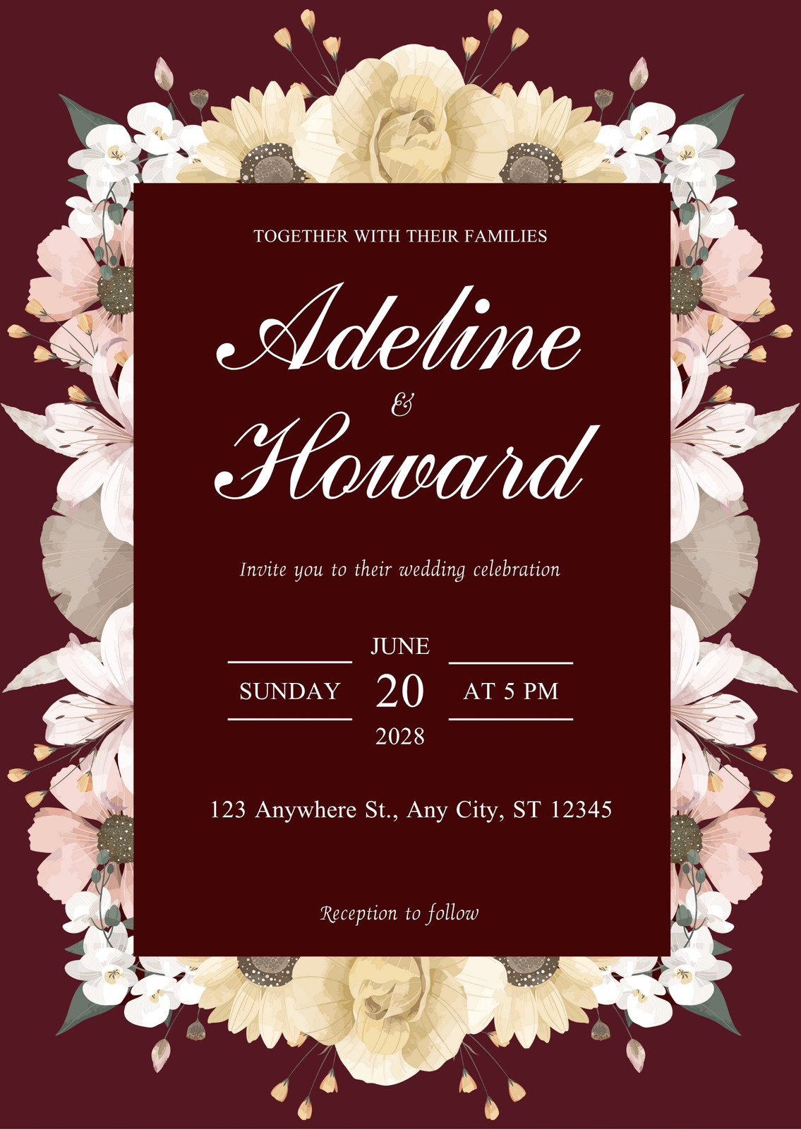 Burgndy Wedding Invitations