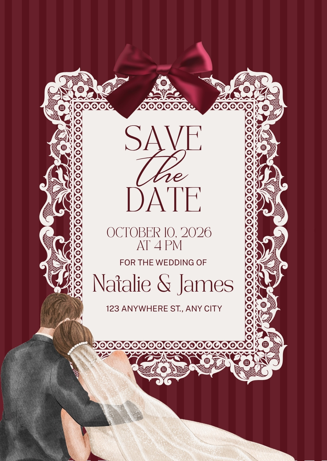 Burgndy Wedding Invitations