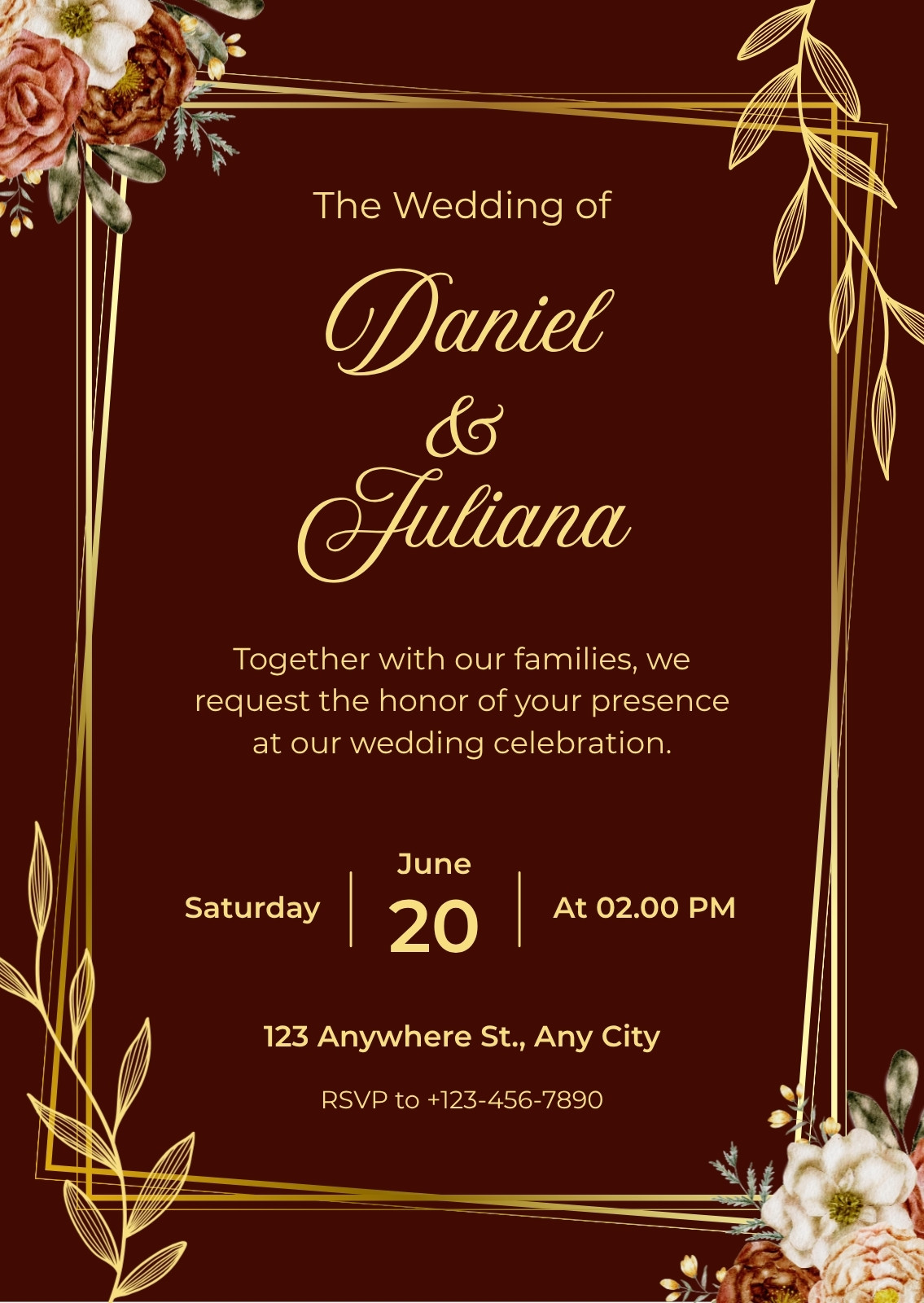 Burgndy Wedding Invitations