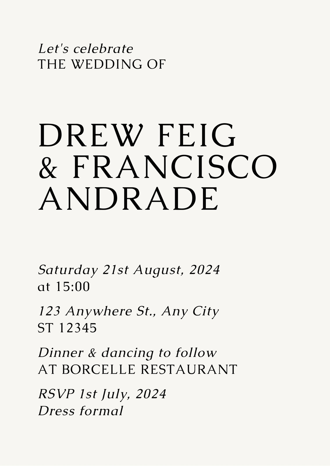 Cream Wedding Invitations
