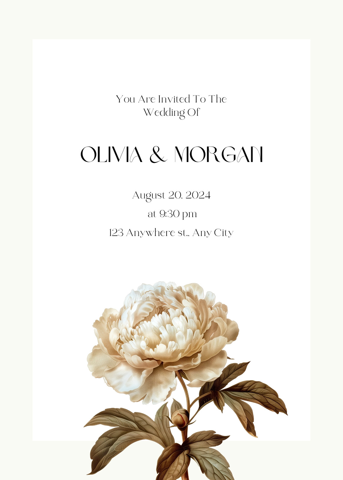 Cream Wedding Invitations
