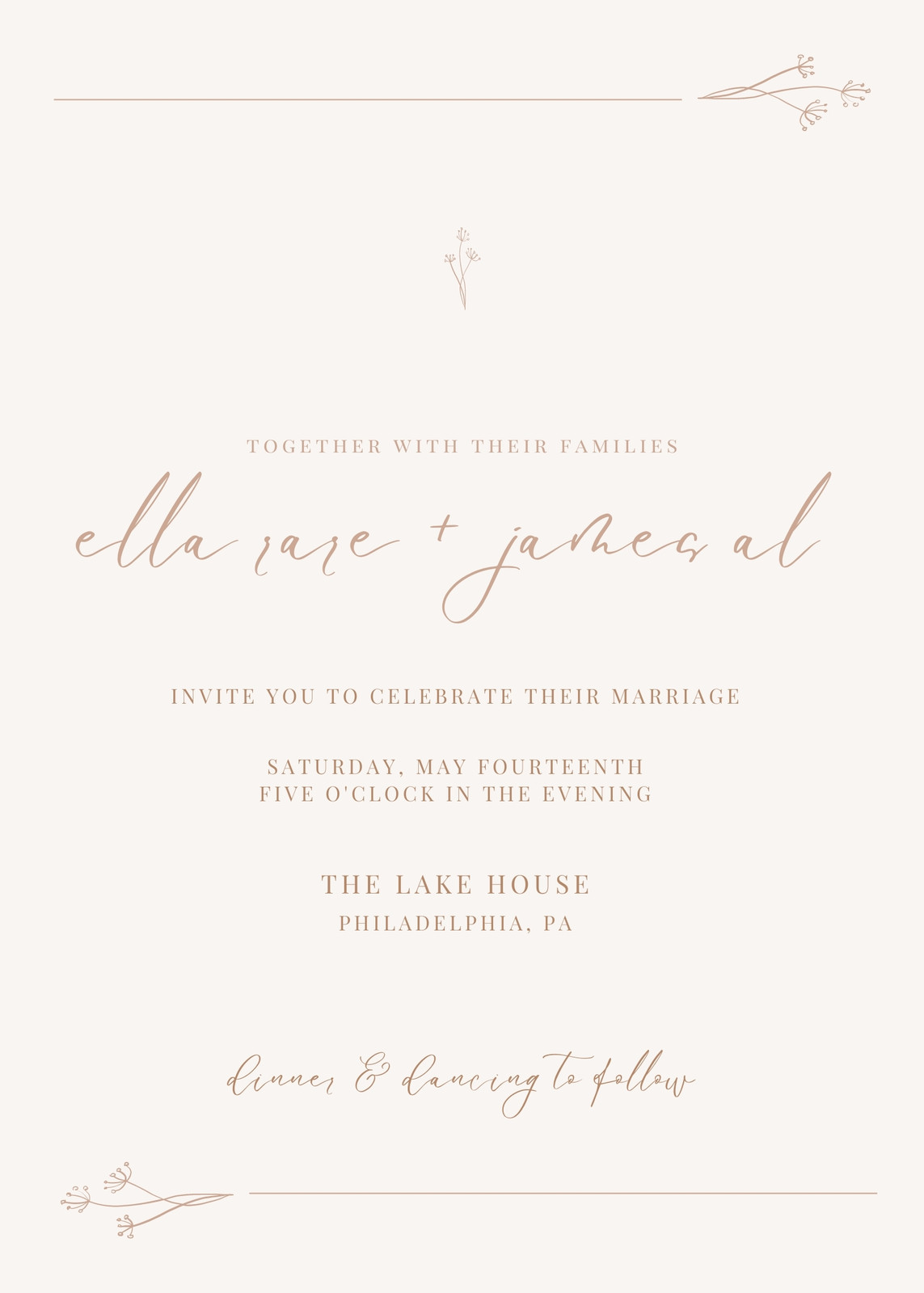 Cream Wedding Invitations