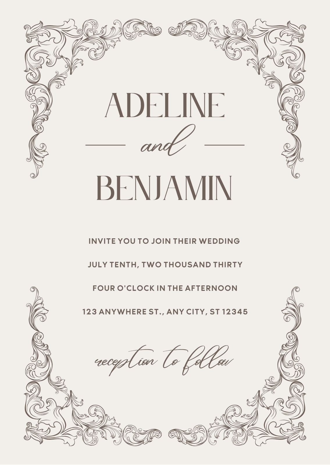 Cream Wedding Invitations