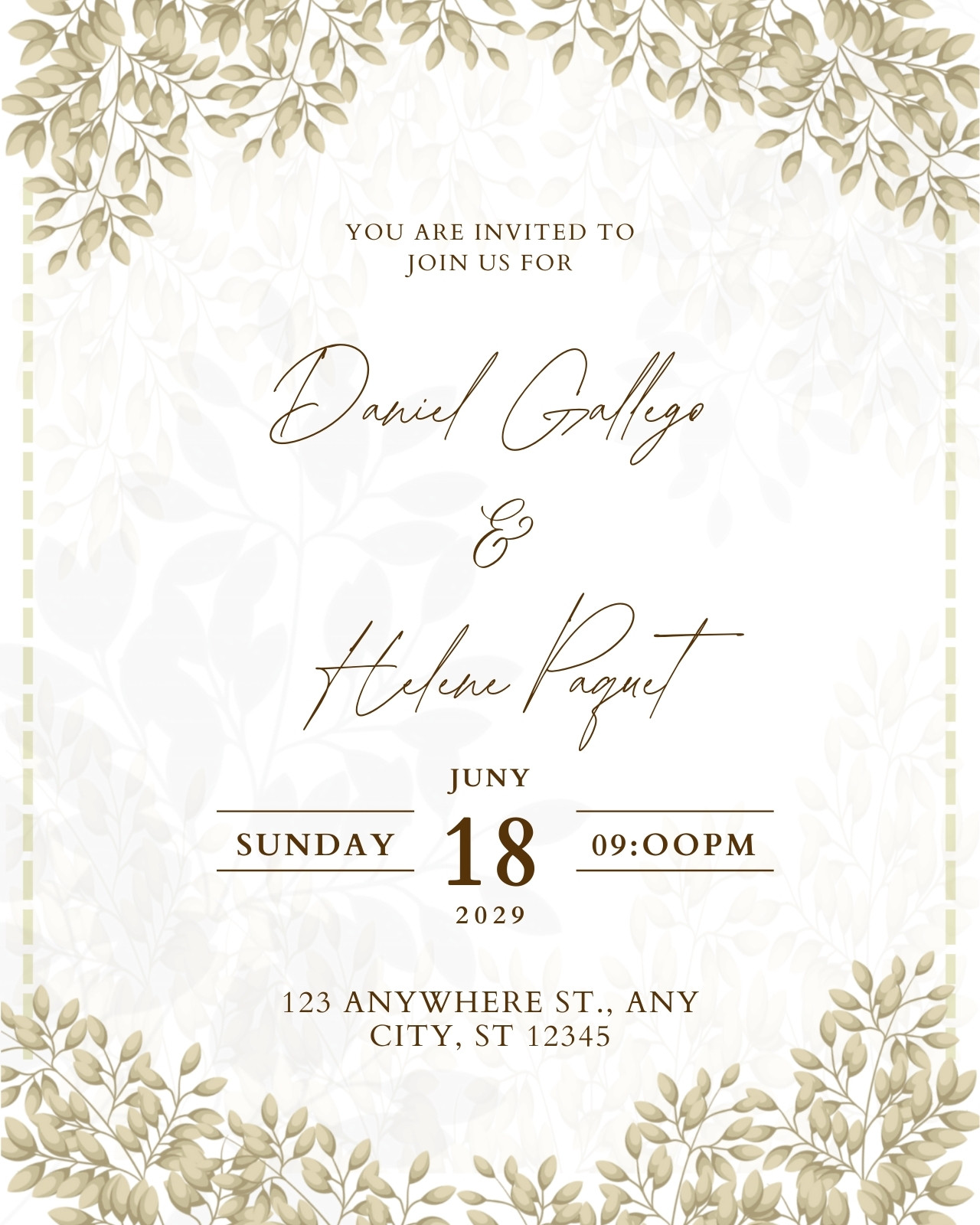 Cream Wedding Invitations