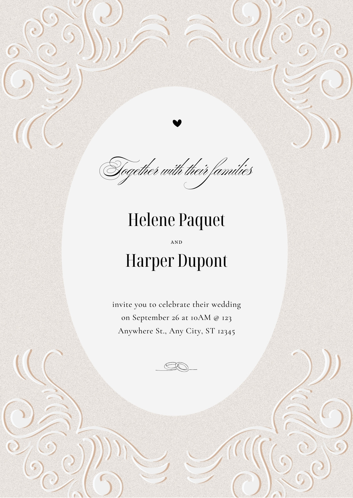Cream Wedding Invitations