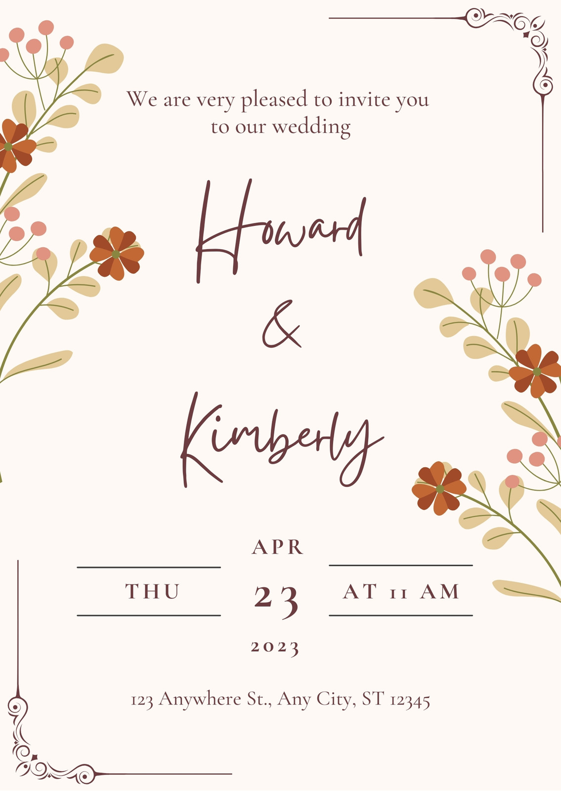 Cream Wedding Invitations