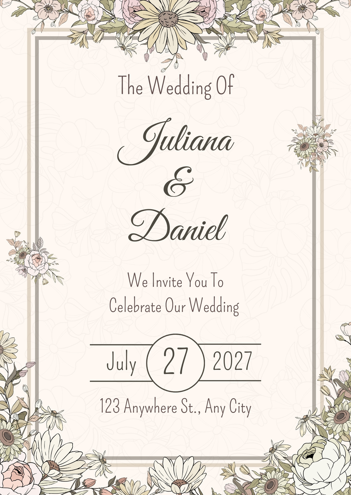 Cream Wedding Invitations