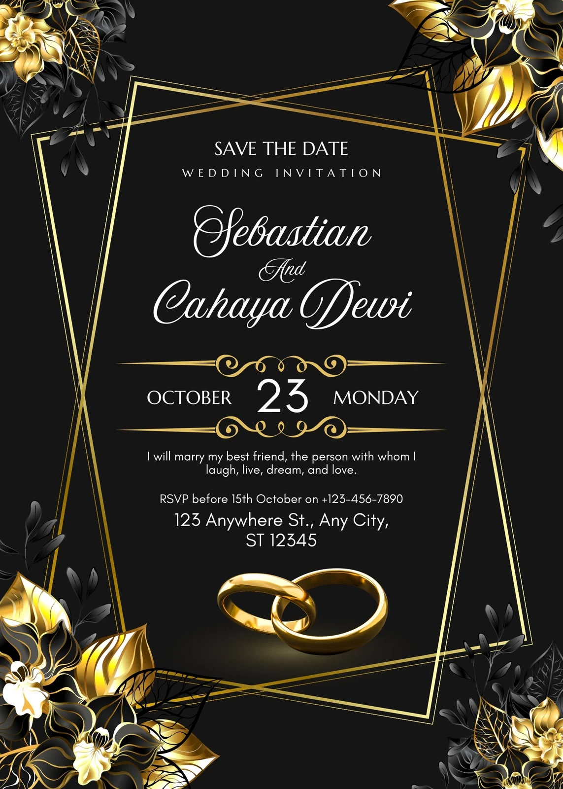 Gold Wedding Invitations