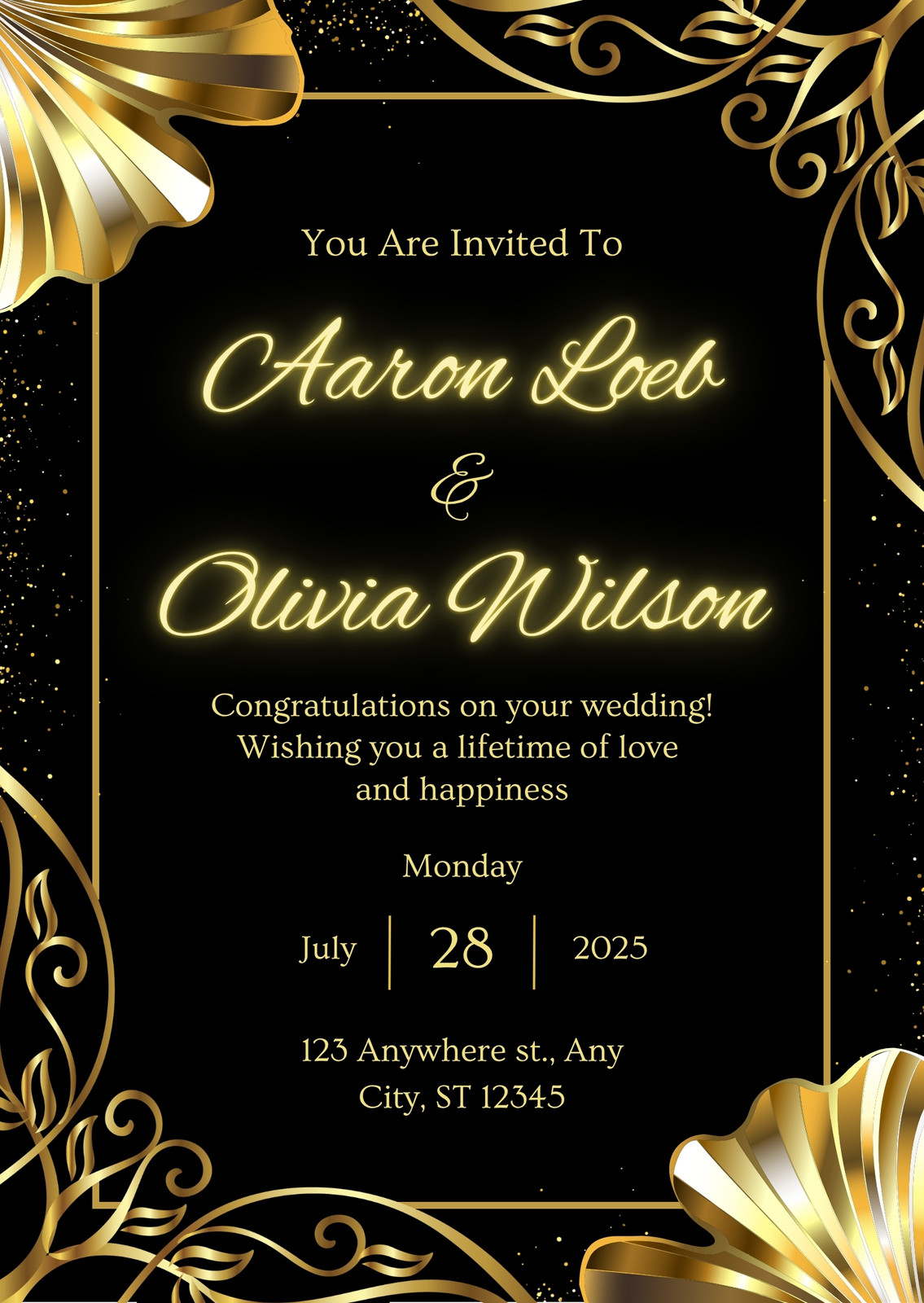 Gold Wedding Invitations