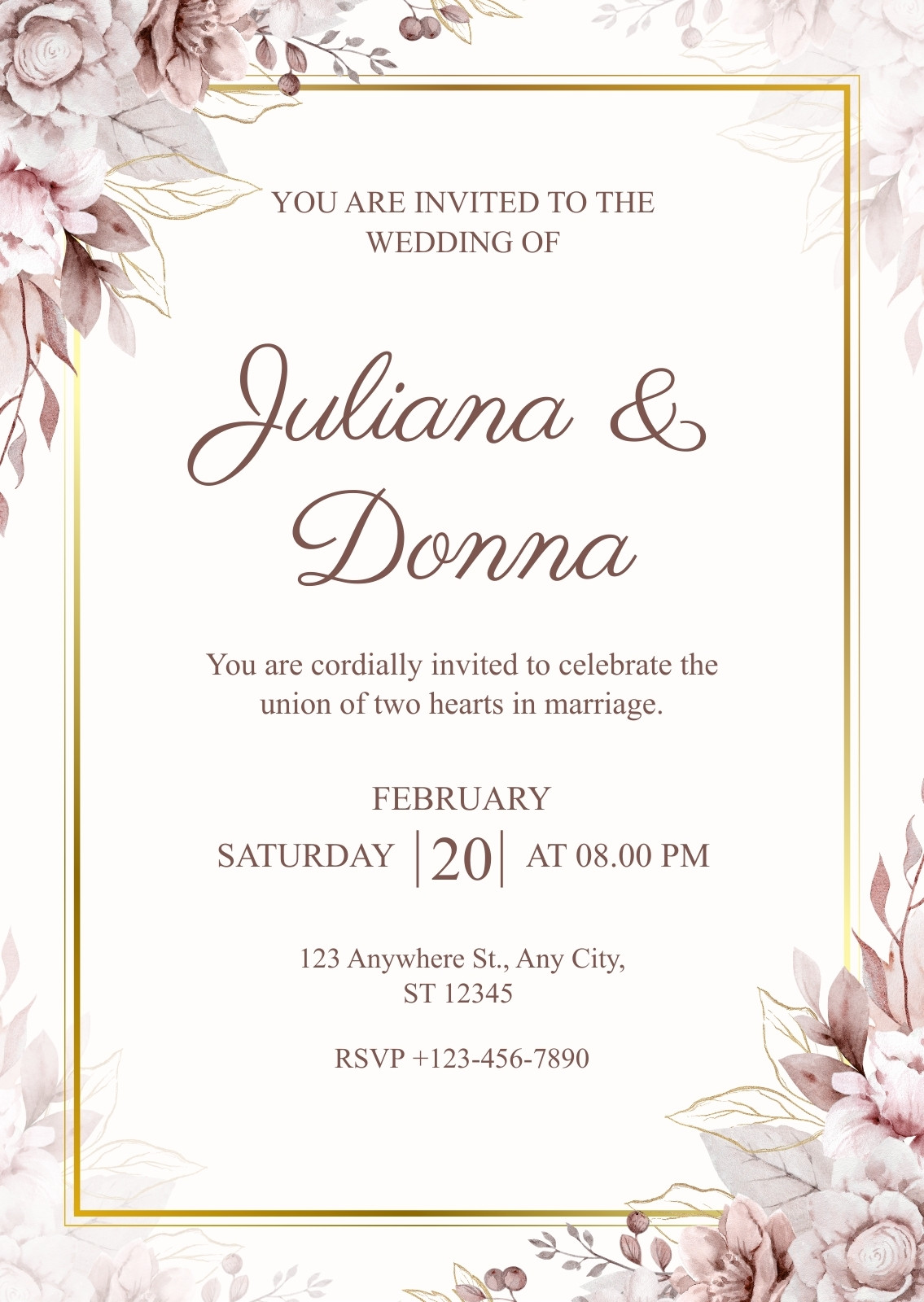 Gold Wedding Invitations