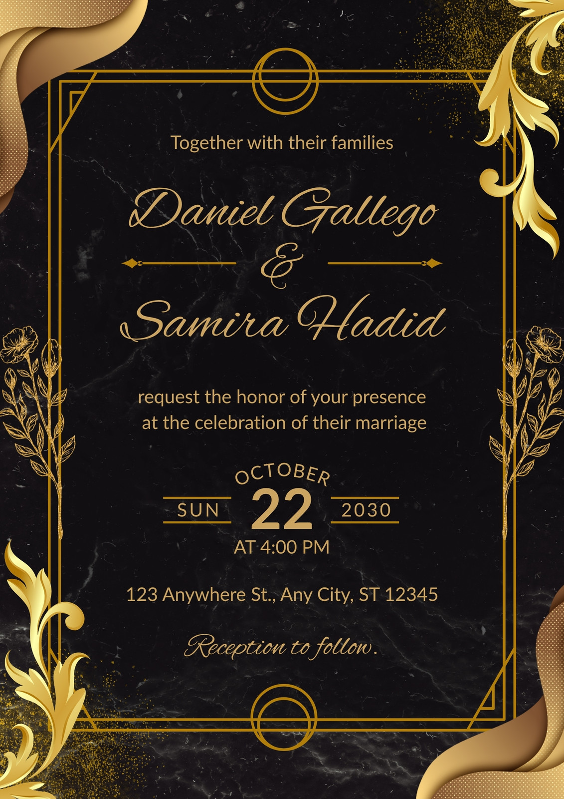 Gold Wedding Invitations