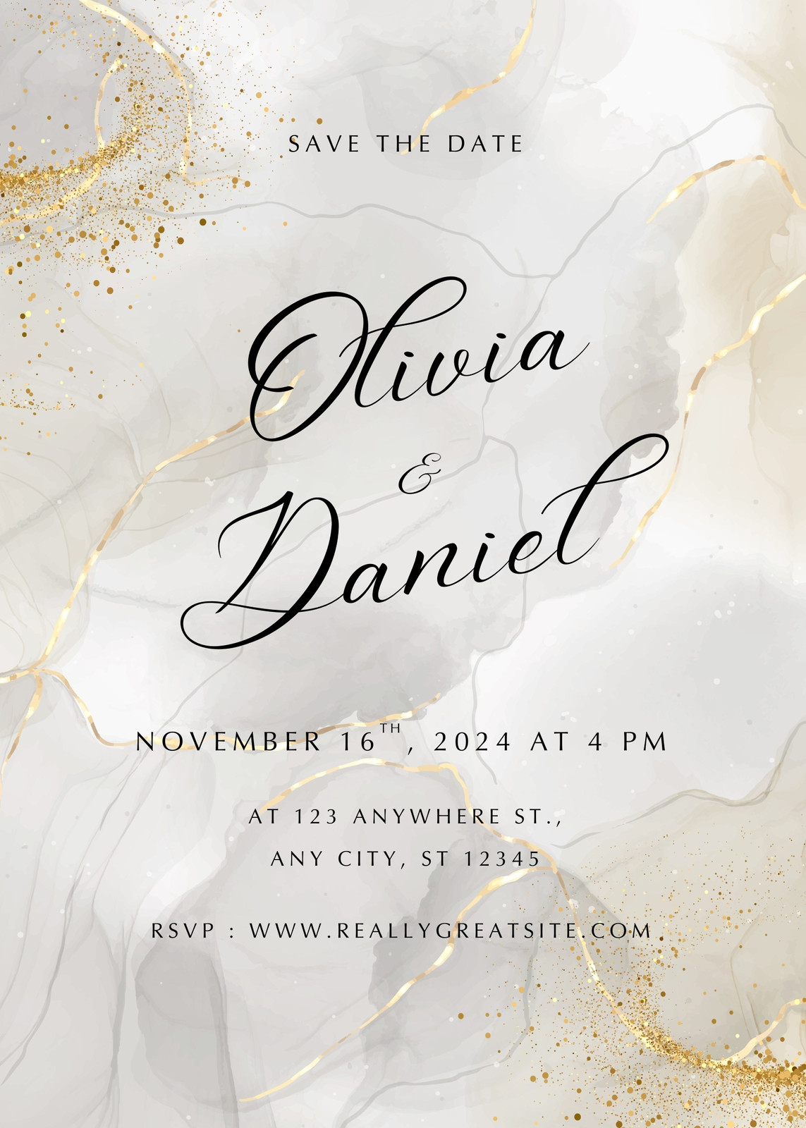 Gold Wedding Invitations