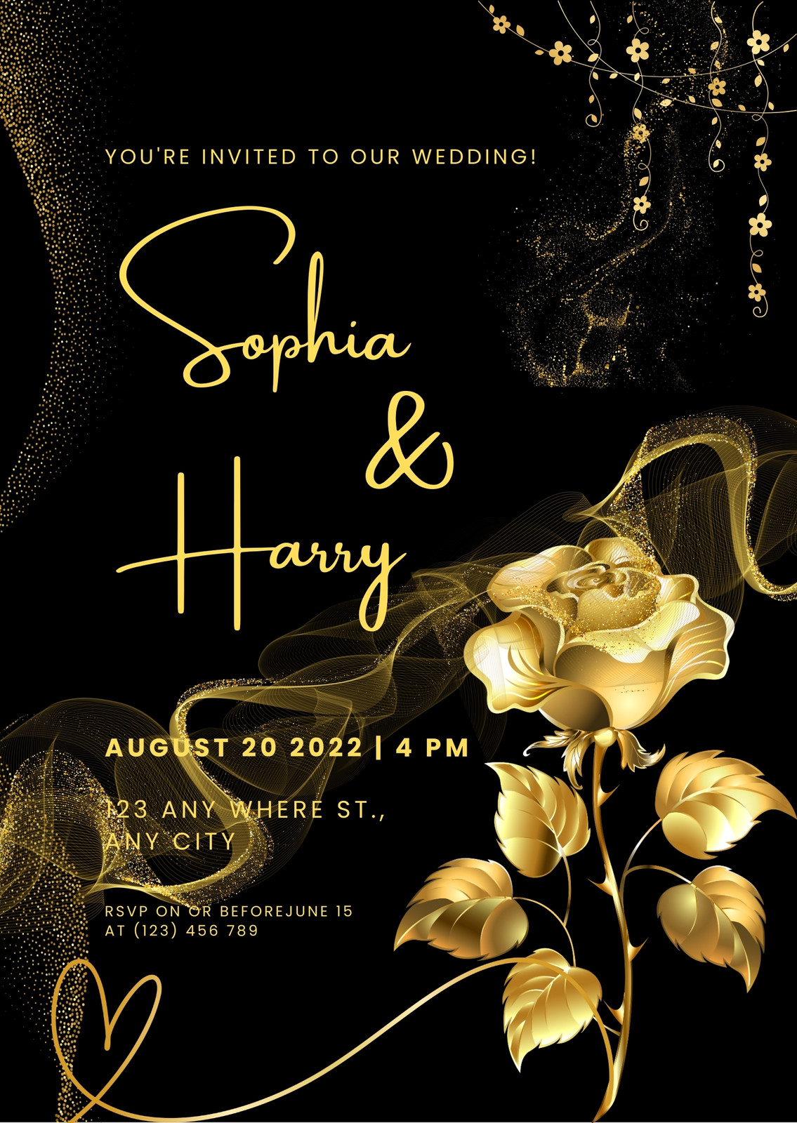 Gold Wedding Invitations