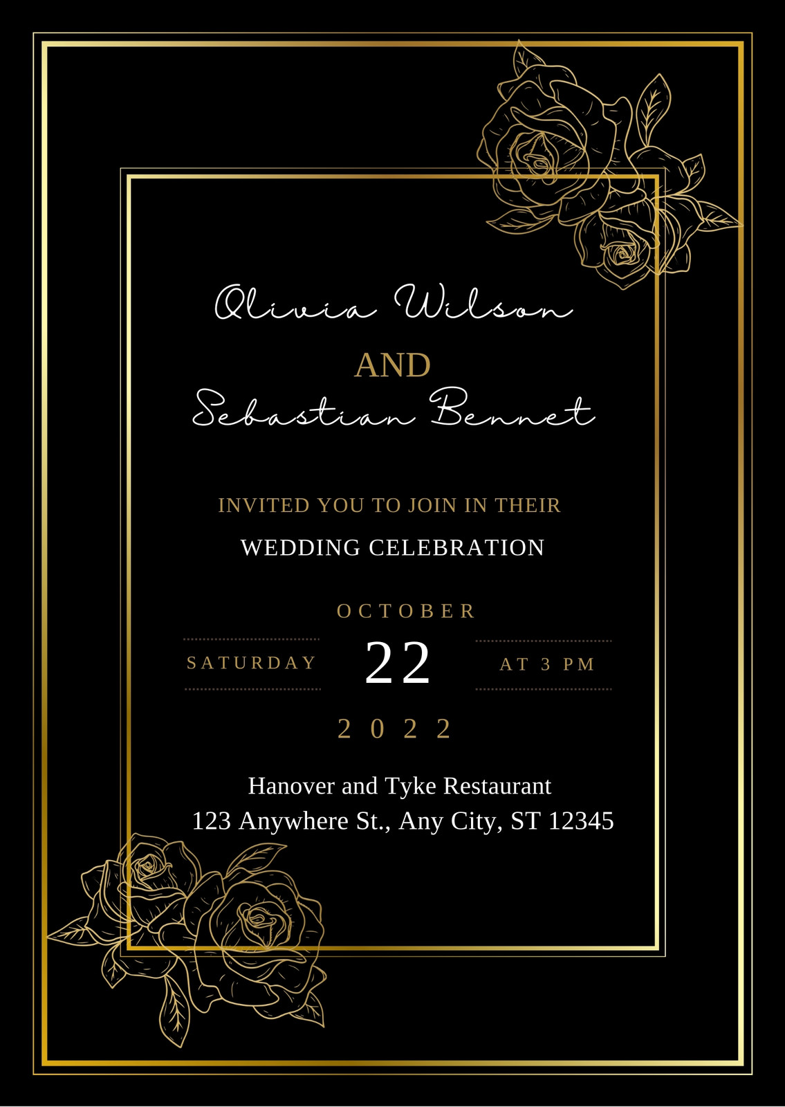 Gold Wedding Invitations