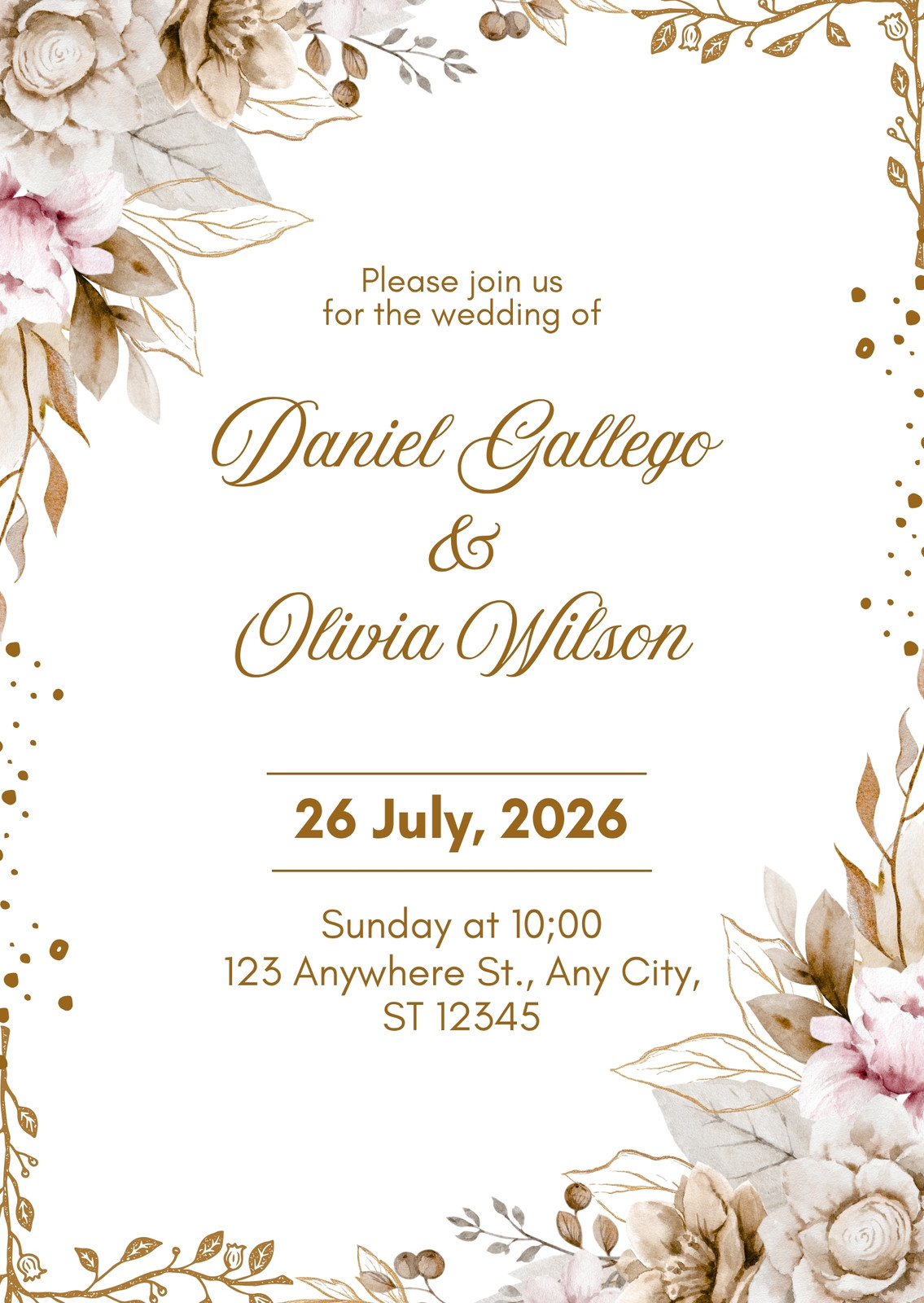 Gold Wedding Invitations