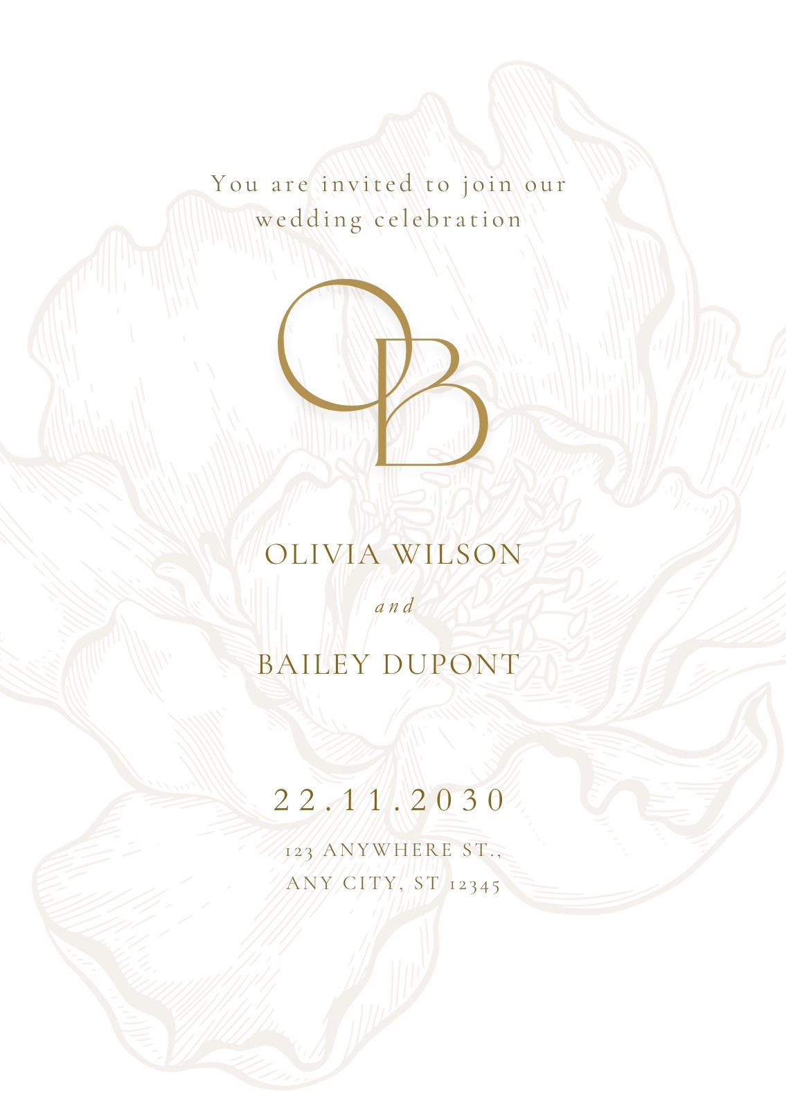 Gold Wedding Invitations